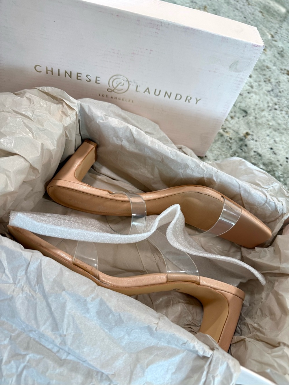 Chinese Laundry Nude Clear-Strap Block Dress Heel Sandal - Picture 13 of 16